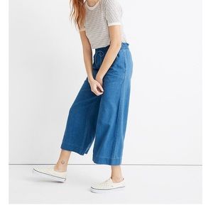 Madewell Indigo Smocked Huston Pull-on Crop Pants